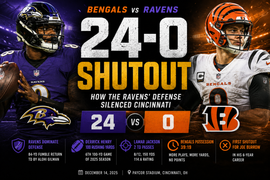 Bengals vs Baltimore Ravens Match Player Stats